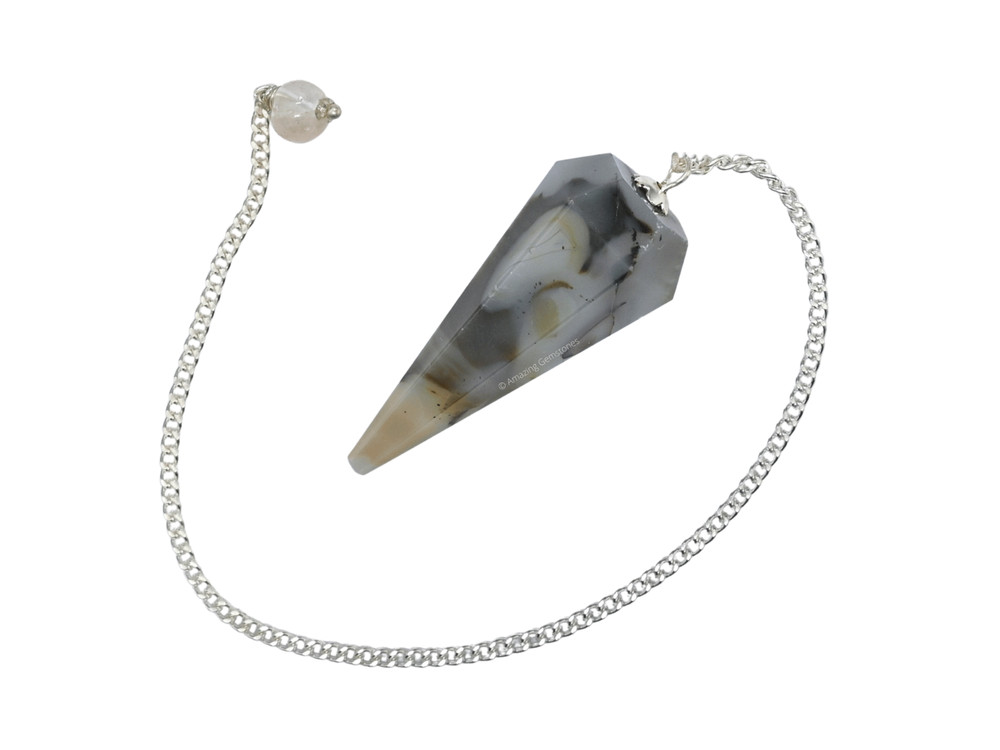 Dendrite Agate Dowsing Crystal Pendulum