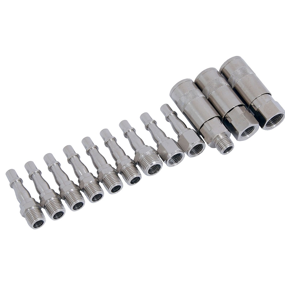 12pc Air Line Quick Coupling & Fitting Set Bayonet Air Compressor Hose Connector