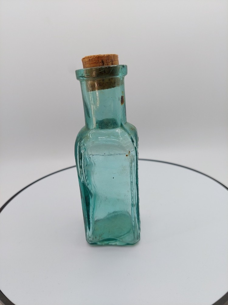 Foster Clark Eiffel Tower FRUIT JUICE Bottle Aqua Blue with cork