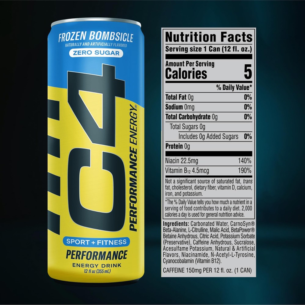 C4 Energy Drinks Variety Pack, Sugar Free Pre Workout Performance Drink With ...