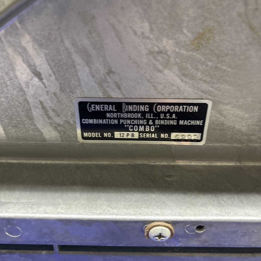 General binding corporation model number 12 PB