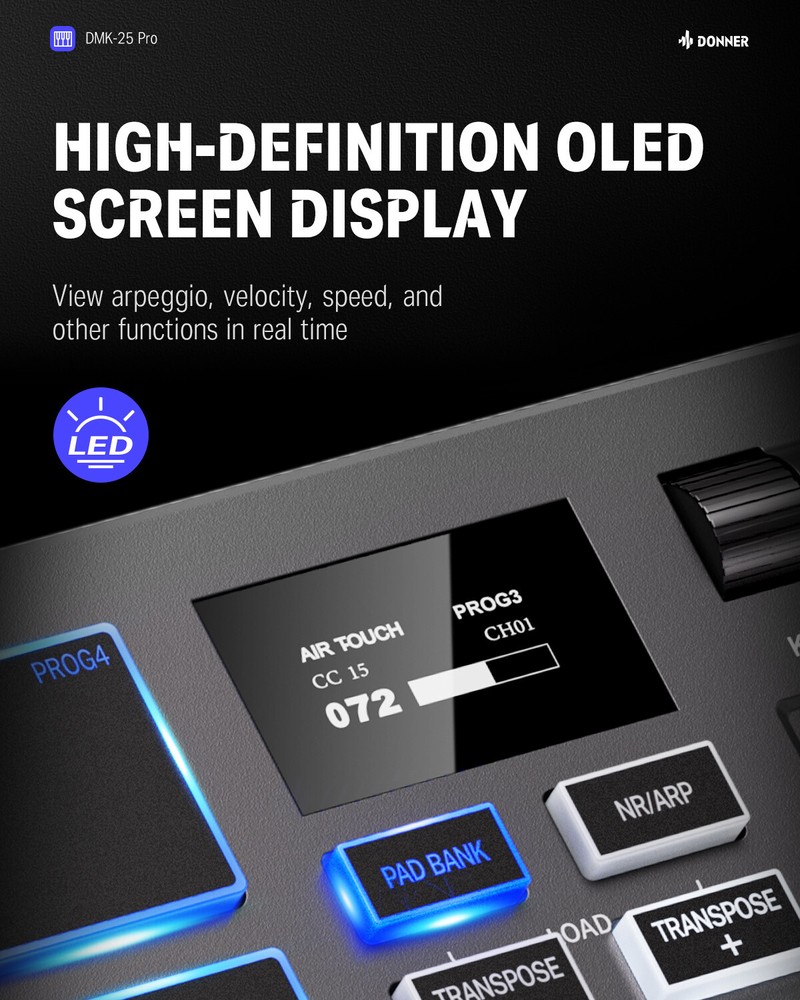 🎹 Donner DMK25 Pro USB MIDI Keyboard Controller With Teaching Course & Software