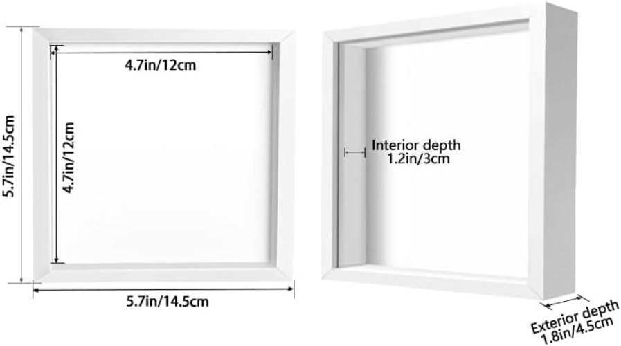 Versatile 5x5 Square Shadow Box Frame for Home or Office