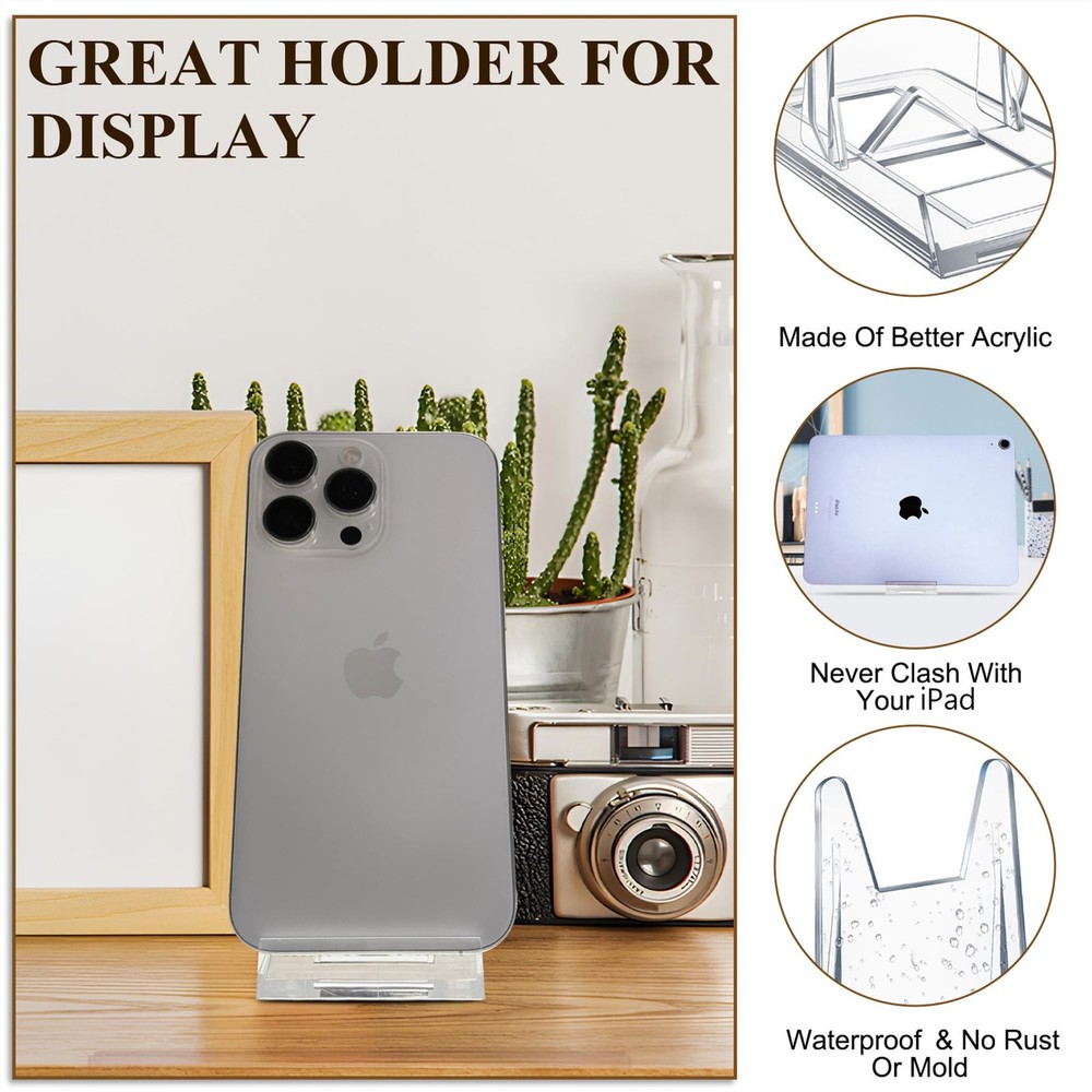12 Pack Clear Acrylic Adjustable Desktop Book Stand & Display Easel for Table...