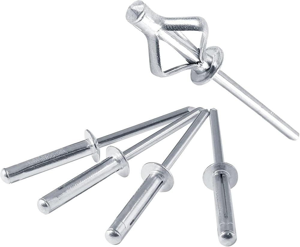 3/16" X 1" Trifold Exploding Pop Rivets, Solid Aluminum Tri Grip Rivets Bulb Sty