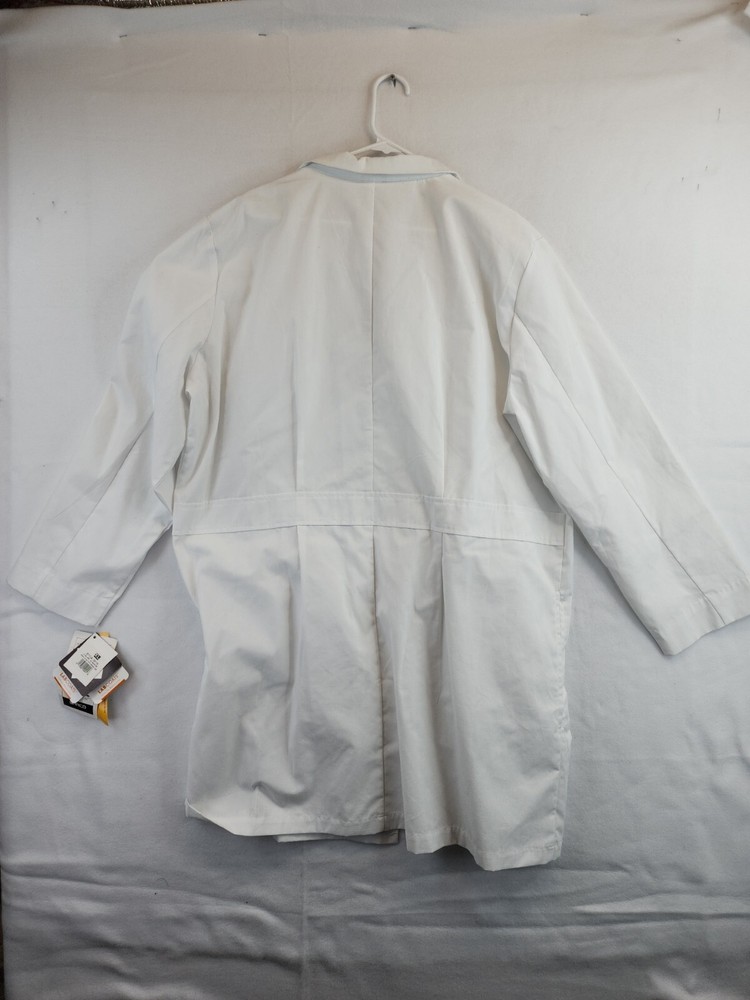 Big Custom Unisex Long Sleeve Button Up Lab Coat White Size Medium