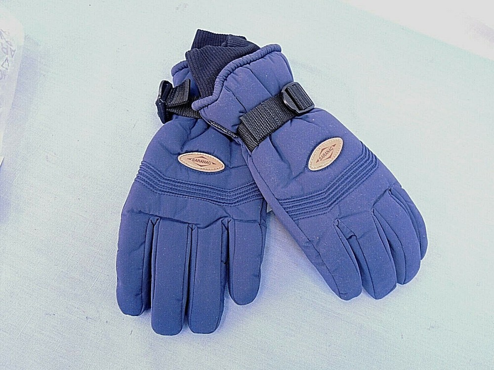 SARANAC ALPINE GLOVES, MEN'S MEDIUM, NAVY BLUE, NEW
