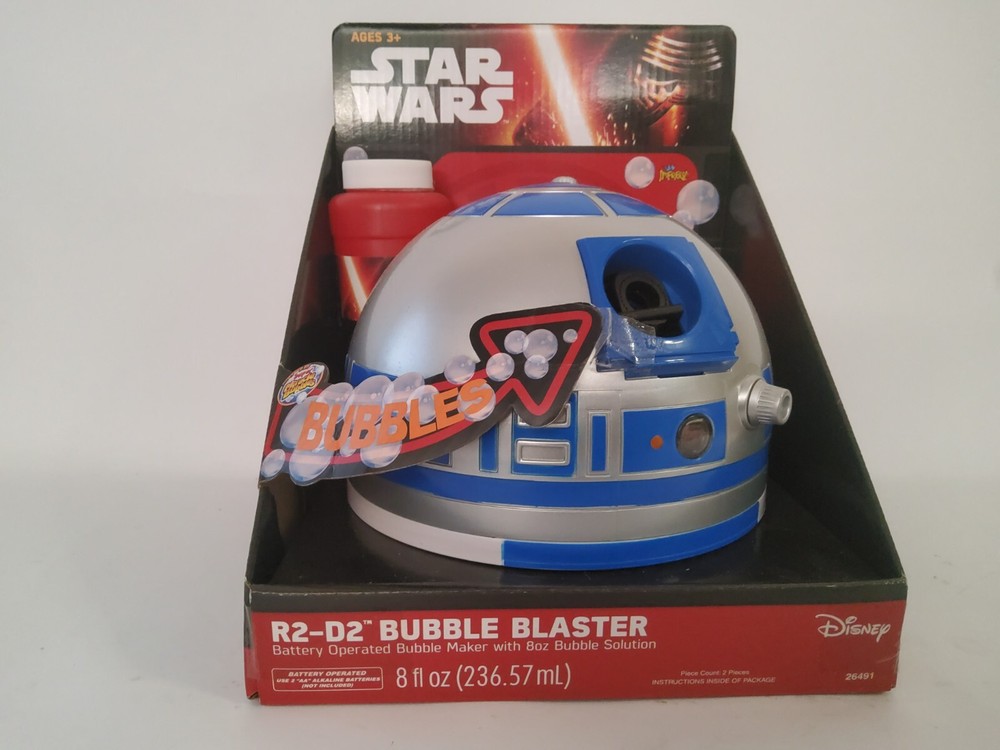 STAR WARS R2-D2 BATTERY OPERATED BUBBLE BLASTER WITH 8OZ BUBBLE SOLUTION SEALED