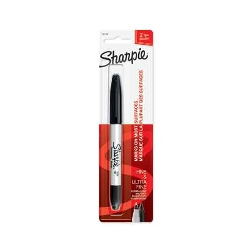 Sharpie Twin Tip Permanent Marker Fine/Ultra Fine Tips Black School Office Home