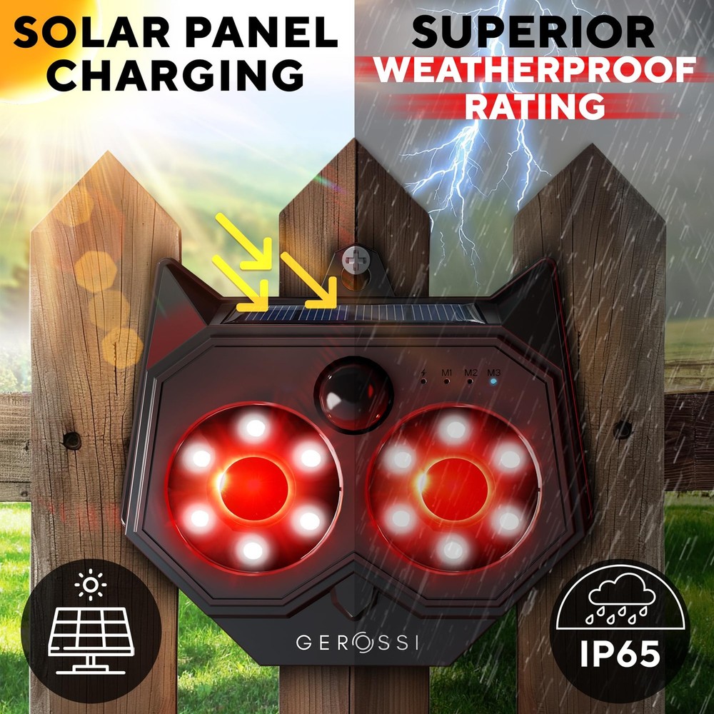Upgraded Animal Deterrent 2 Pack - Solar Powered Design w/Motion Activated Pr...