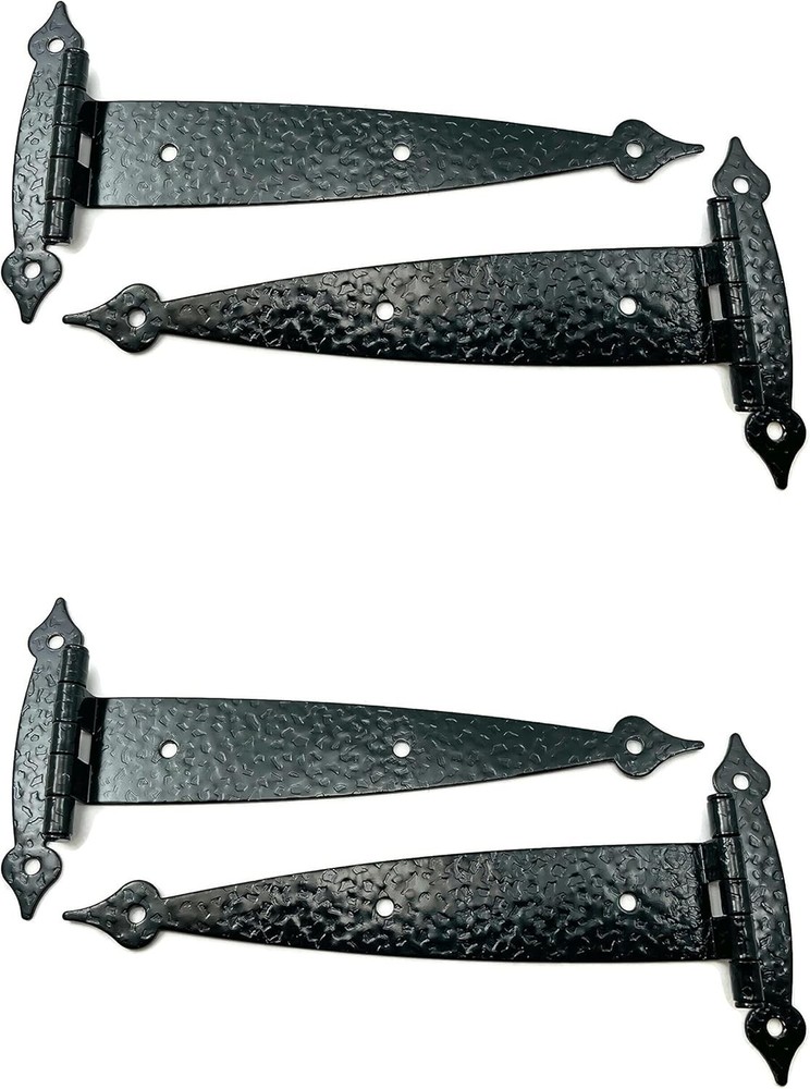 Black Colonial Flush Surface Mount Strap Hinge With Black Screws