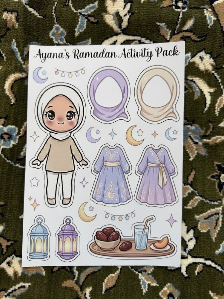 Ramadan Fun Activity Pack- With Colouring Pages, Sticker Sheet, For Kids