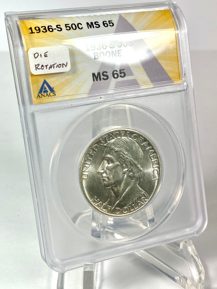1936 S Boone Commemorative Half Dollar MS65 - Blast White. Beautiful Example