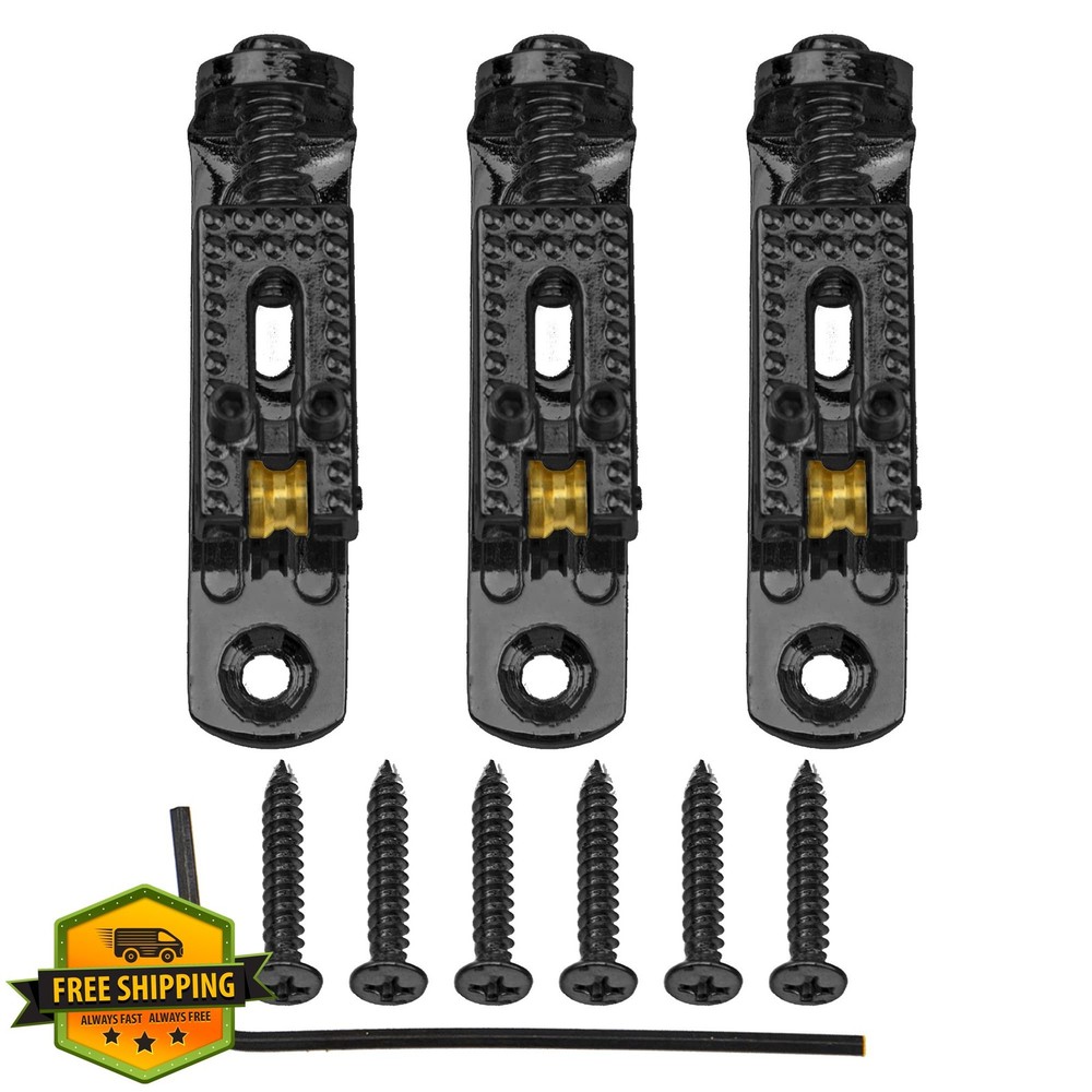 Yootones Guitar Bridge Single Roller Saddle 3 Pcs Black