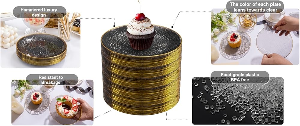 Rubtlp Graduat Bla Plastic Dert Plates, Bla Plastic Appetizer