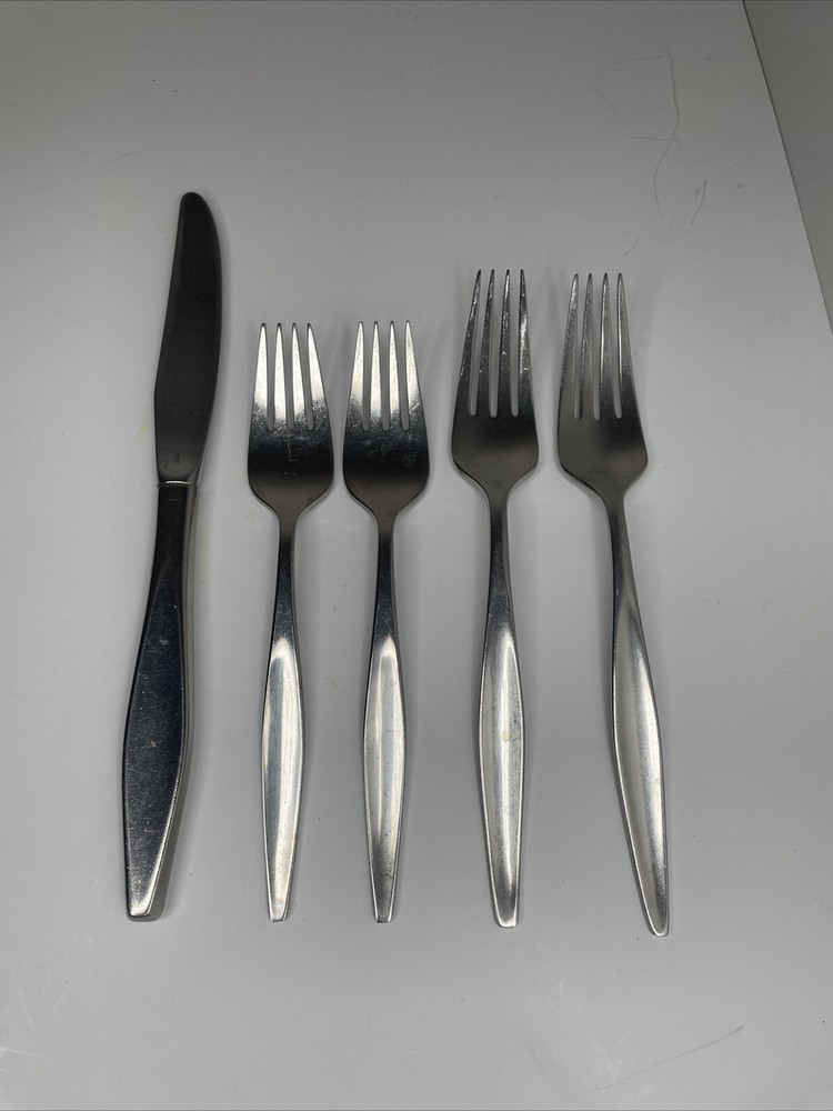 Reed & Barton RDS69/Denmark Vtg Stainless Flatware 5pc forks/knife