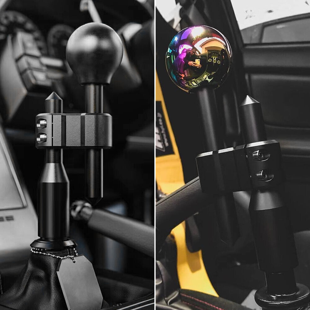 Car Alloy H Type Shift Knob Extension Adjustable Extender Gear Shifter+3 Adapter