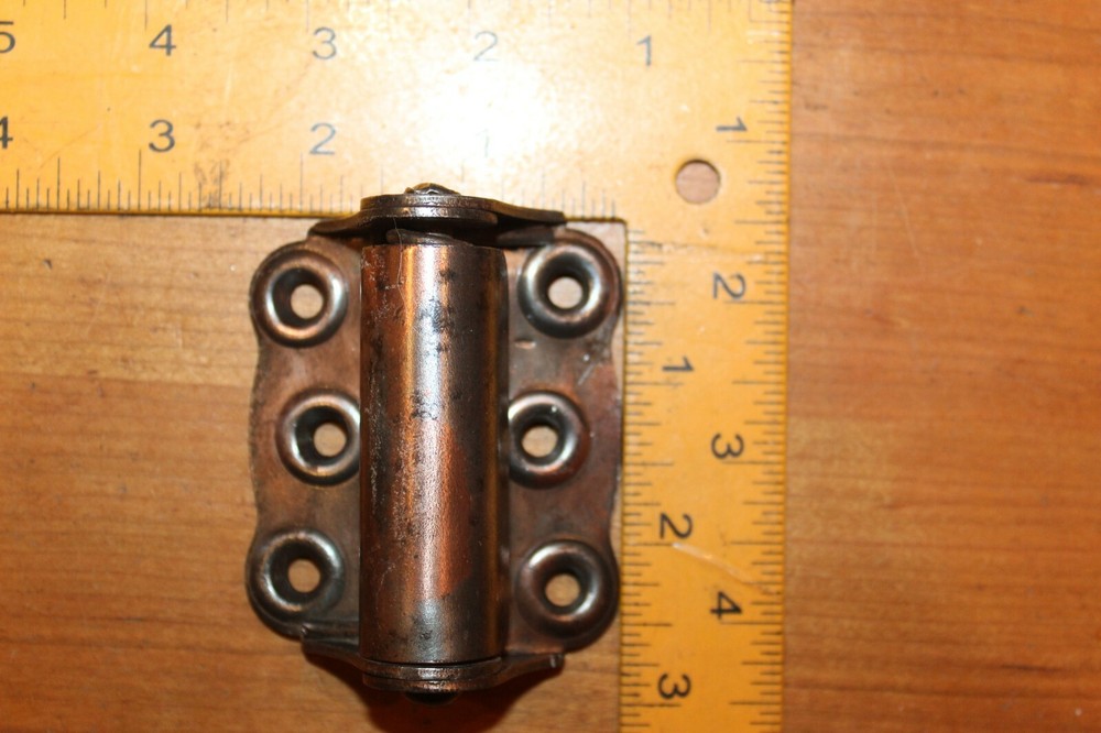Antique Copper Plated Spring-Loaded Screen Door or Gate Hinge D-38