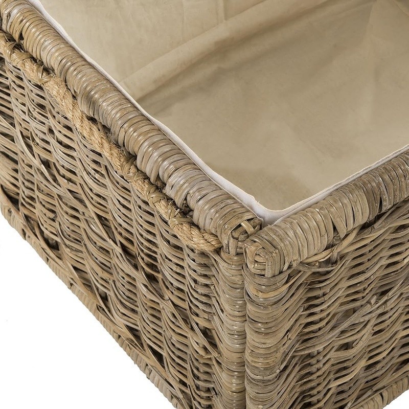 Versatile Wicker Storage Trunk Decorative Bench W/ Cushioned Lid Large Capacity