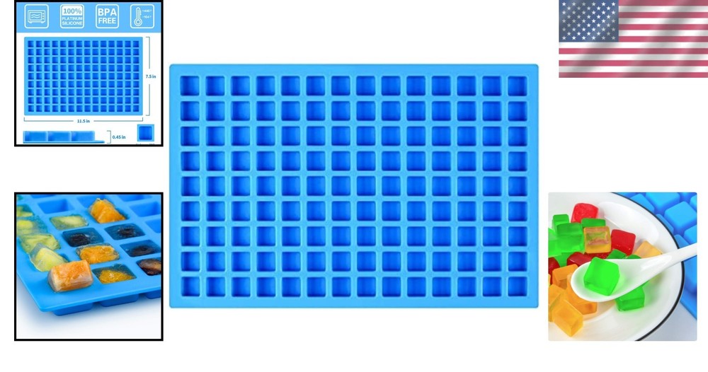 Versatile Blue Square Silicone Molds - Ideal for Chocolate, Candy & Gummies