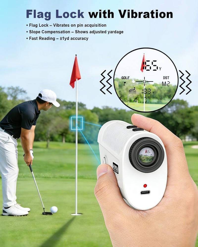 1500 Yards High-Precision Golf Rangefinder - USB-C Rechargeable & Lightweight