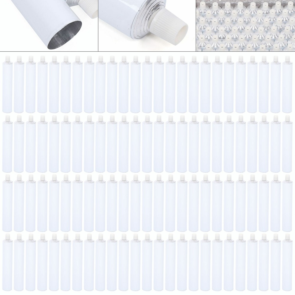 100 Pcs 100ml Empty Unsealed Toothpaste Tubes Needle Cap Full Box Aluminum USA