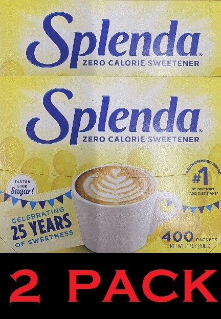 2x SPLENDA Zero Calorie Sweetener 400 Count Packets 14.1 oz Box - 2 PACK