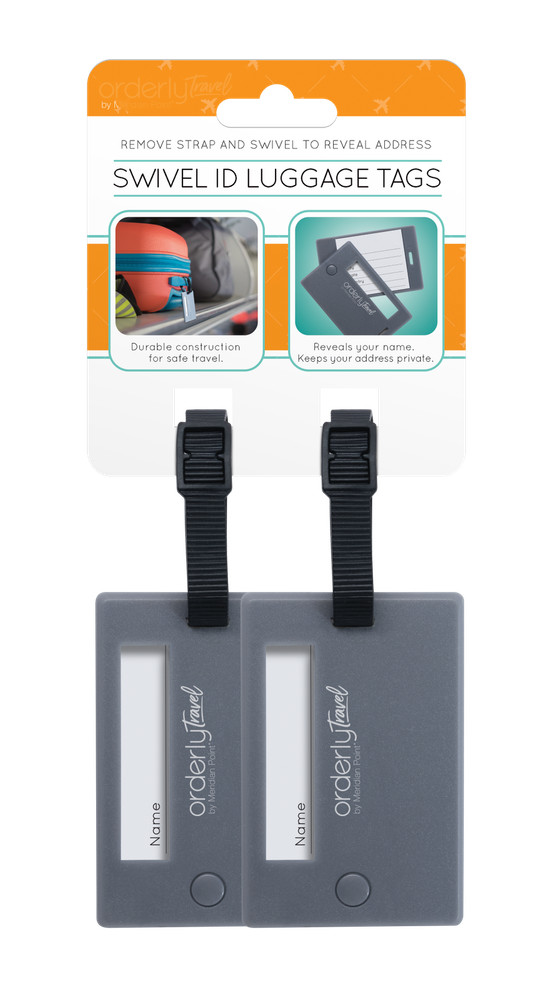 2 Pack Privacy Keeper Swivel ID Luggage Tags