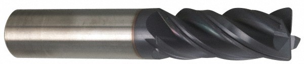 Accupro 1/8" Diam 4 Flute Single End Solid Carbide 0.01" Corner Radius End Mi...