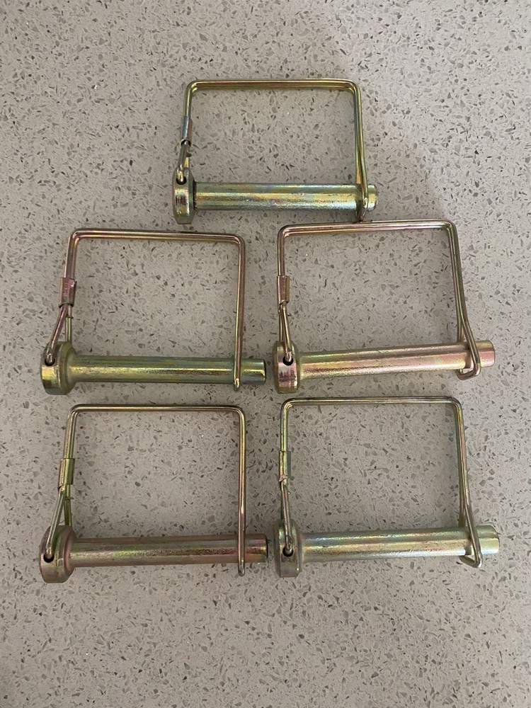 (5)   3/8 x 2-1/4 PTO Pins square wire retainer Trailer Coupler, Etc