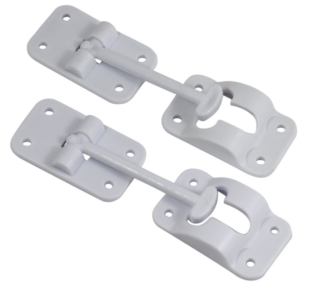 2 set 3-1/2" T-Style Door Catch Latch Holder RV Camper Trailer Cargo Hatch White