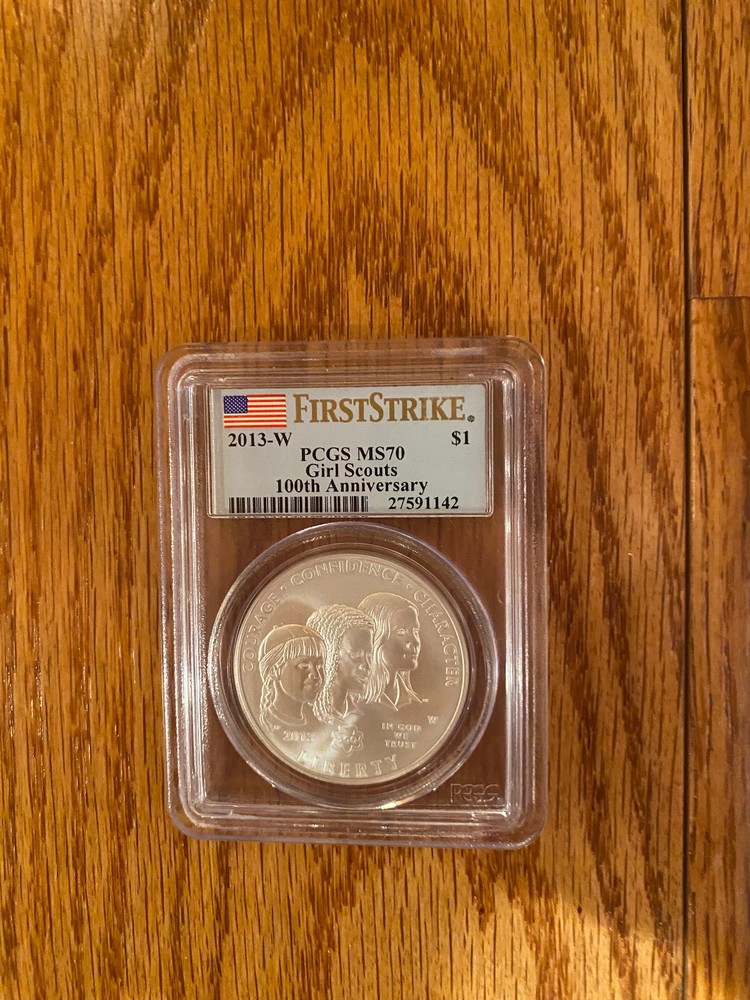 2013 W Girl Scouts Commemorative Silver Coin PCGS MS70 First Strike