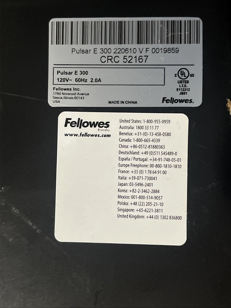 FELLOWES PULSAR-E 300 ELECTRIC BINDING MACHINE