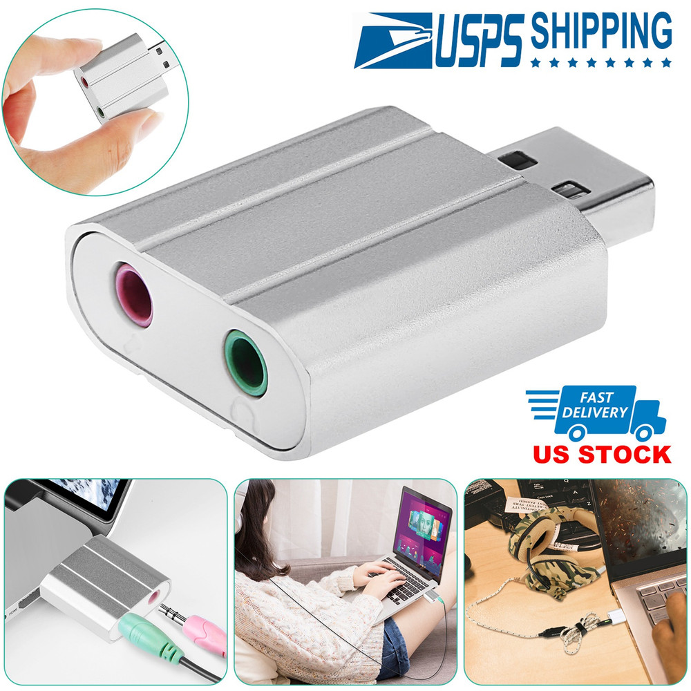 USB Audio Adapter External Stereo Sound Card