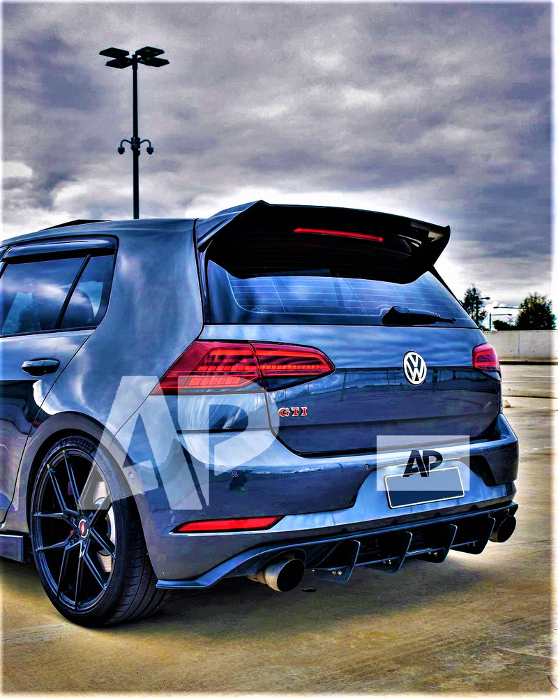 VW Golf GTI MK7.5 Rear Blade Fin Diffuser & Side Splitters Spoiler Body Kit
