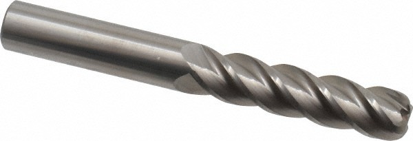 Accupro 1/2" Diam 4 Flute Single End Solid Carbide 1/8" Corner Radius End Mil...