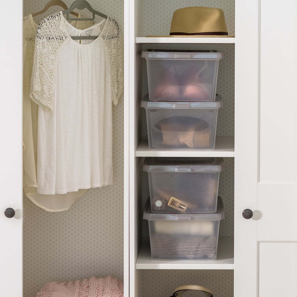 17 Qt. Plastic Storage Bins with Lids, Clear, Stackable Totes, Containers 8Pk