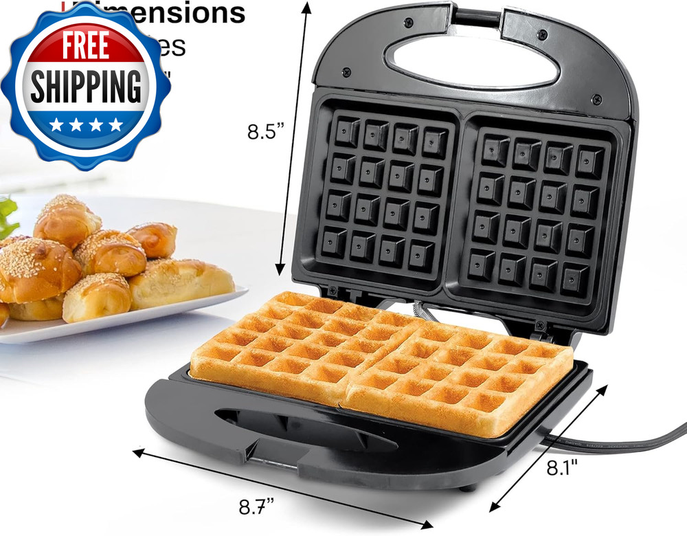 Maxi Matic Electric Nonstick Belgian Waffle Iron Snack Maker Machine...