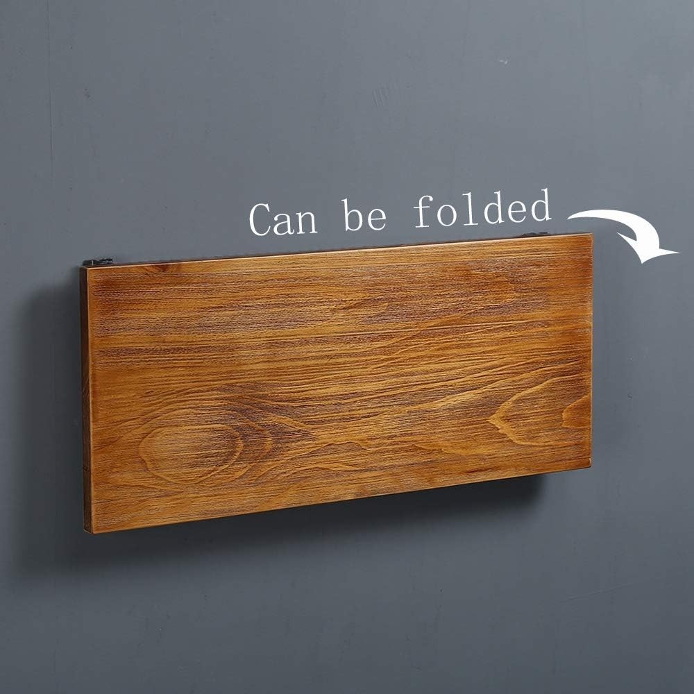 Versatile 40"x16" Wall-Mounted Drop Leaf Dining Table in Solid Pine Wood