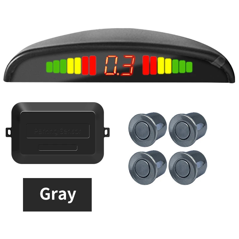 Car LED Parking Sensor Kit 4 Sensors 22Mm Backlight Display Reverse Backup Radar