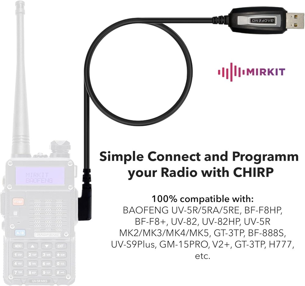 MIRKIT Baofeng Programming Cable for UV-5R