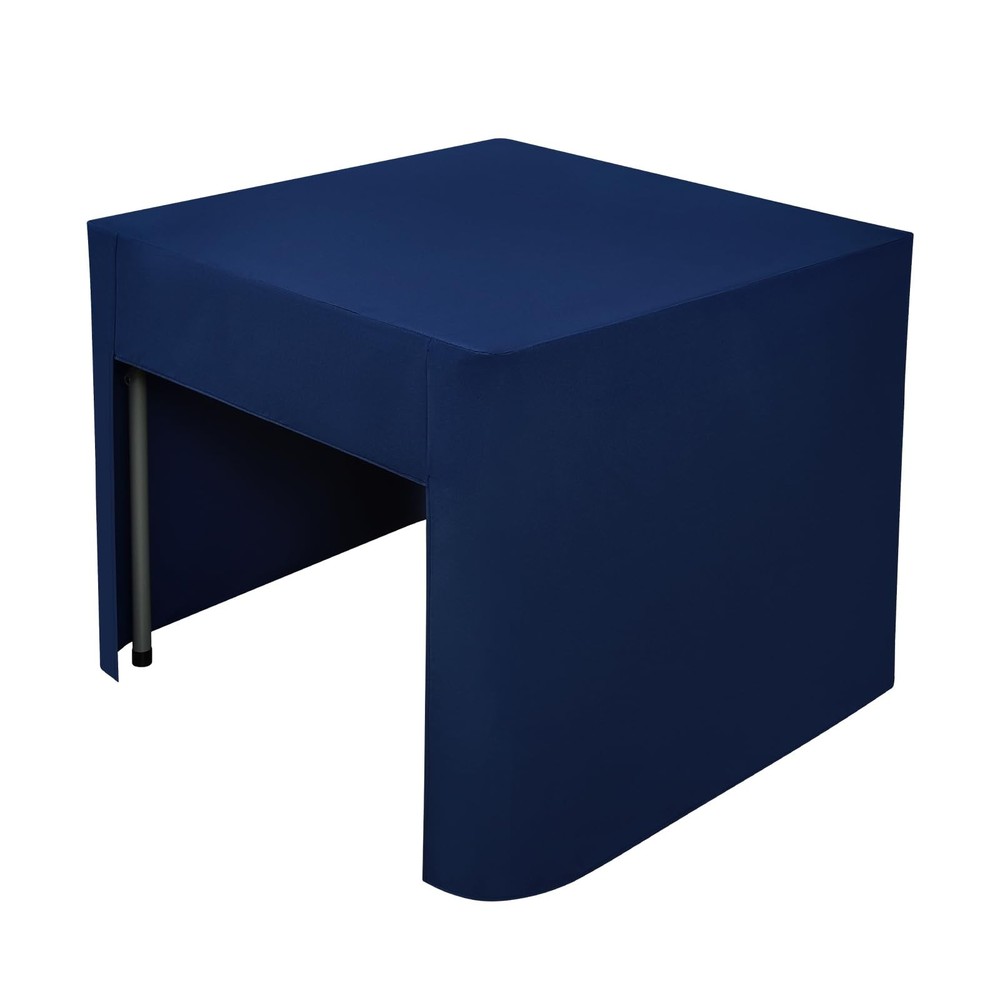 34x34" Navy Blue Square Open Back Fitted Tablecloth Washable Polyester
