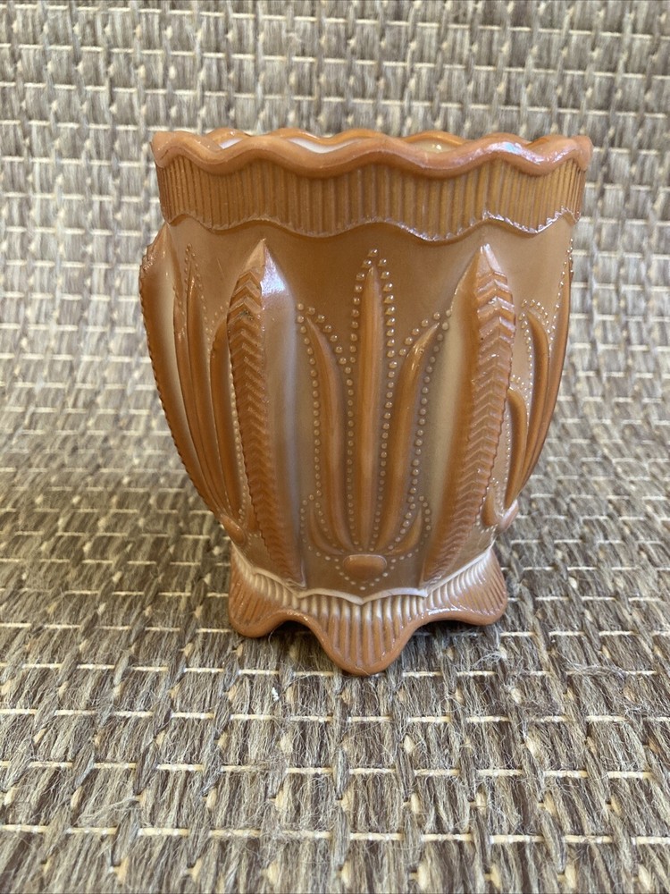 CHOCOLATE SLAG GLASS CACTUS SPOONER