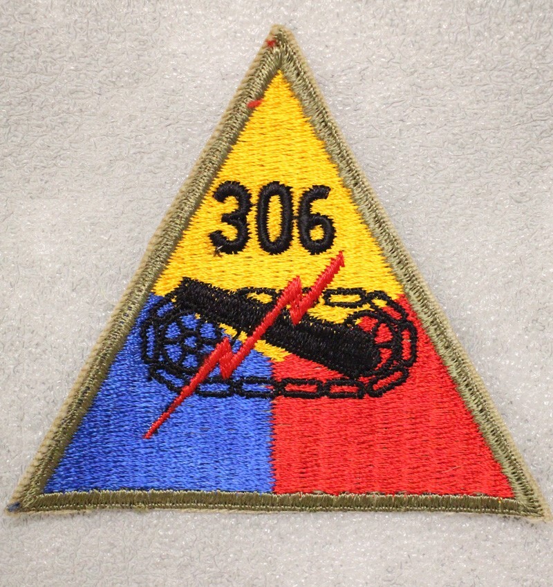 Army Patch:  306th Tank Battalion - OD border