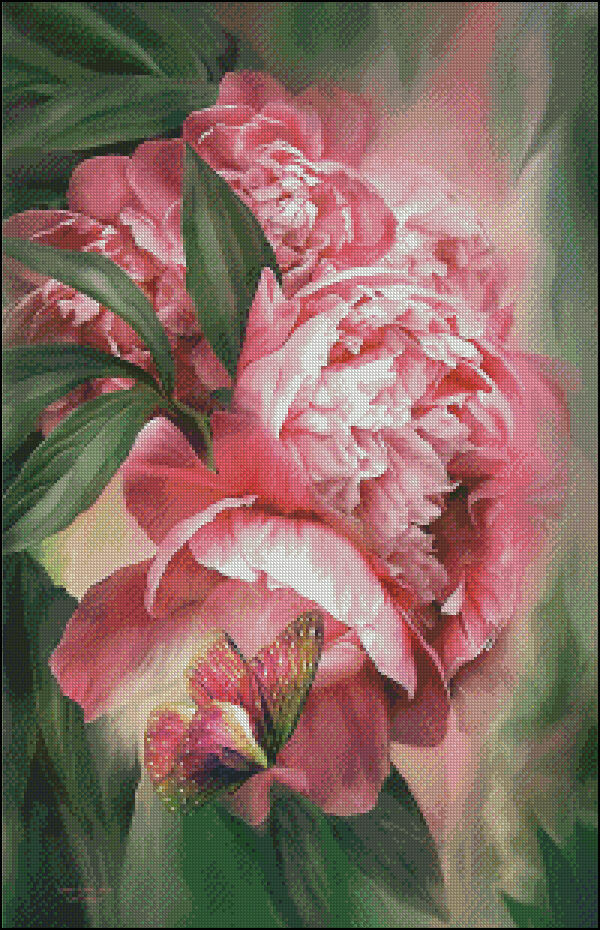 Butterfly Flower - DIY Counted Cross Stitch Pattern Needlework