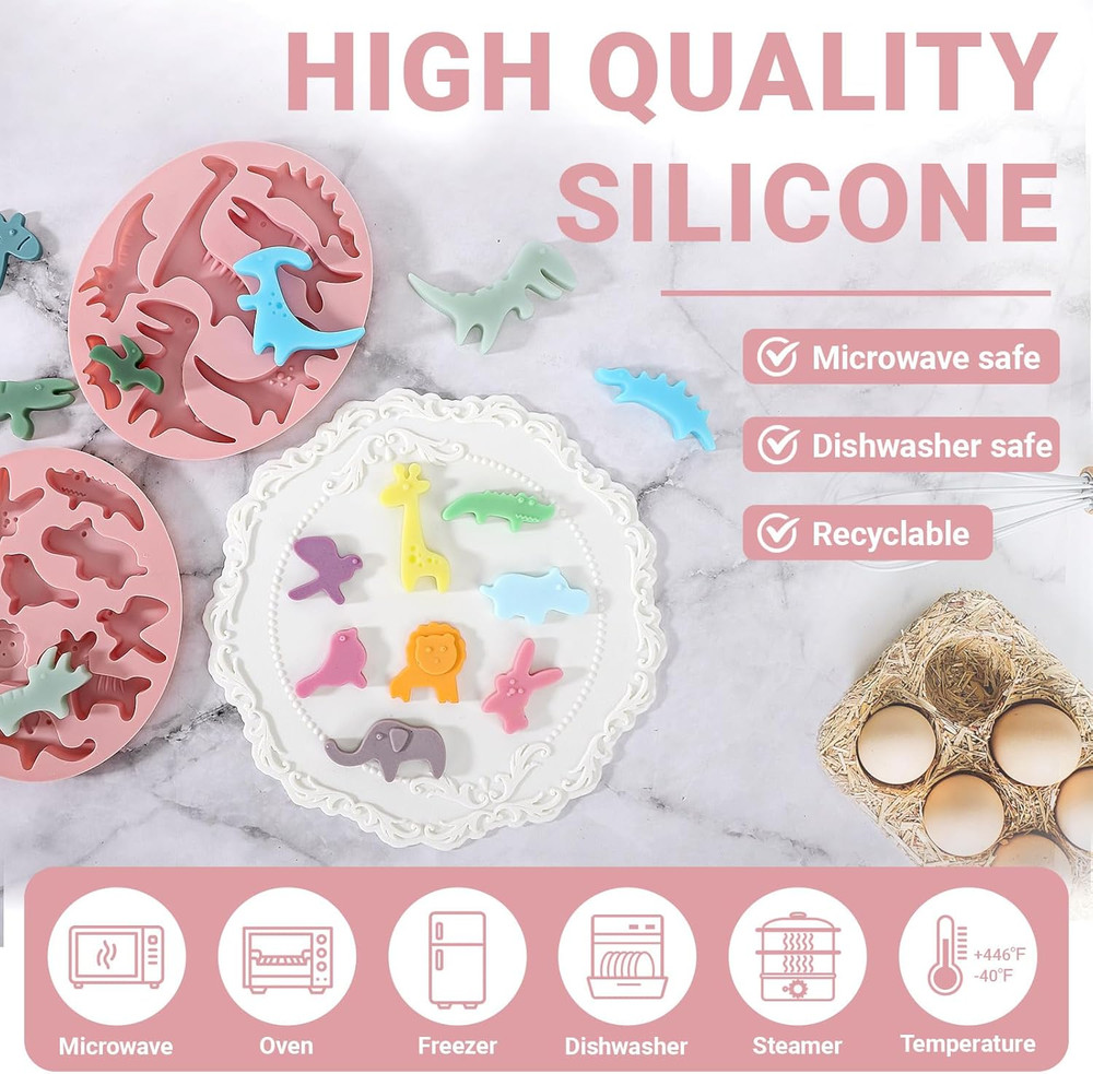Silicone Molds, 2pcs Mini Tiny Animal Candy Chocolate Making Silicone Mat Tray S