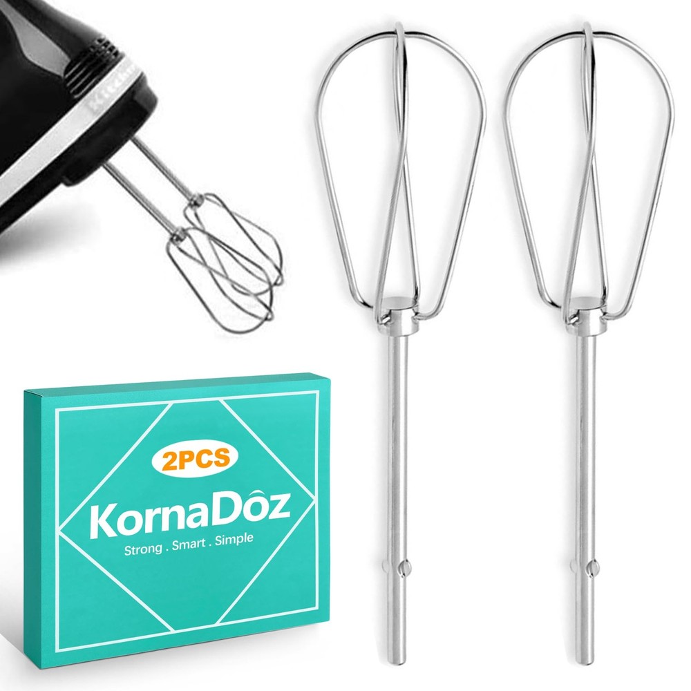 2 Pack Heavy Duty Stainless Steel Hand Mixer Beaters Replacement Attachments