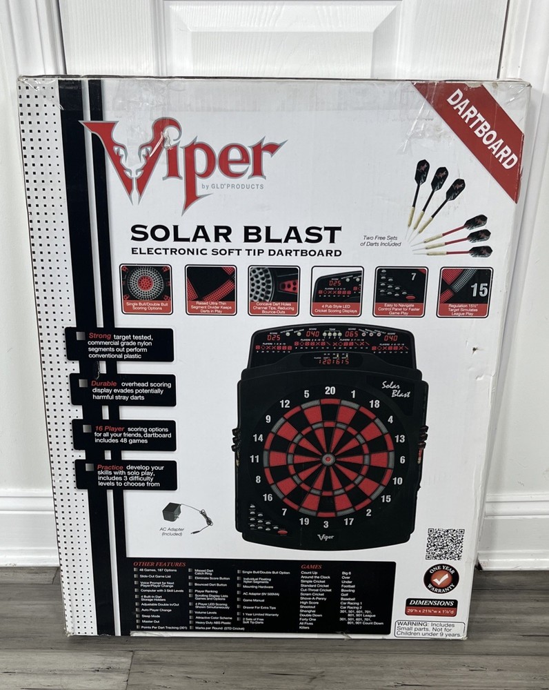 Viper Solar Blast Electronic Dartboard Deluxe Size New!