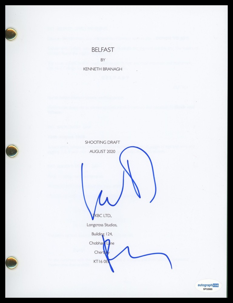 Kenneth Branagh "Belfast" Director AUTOGRAPH Signed Full Script Screenplay ACOA
