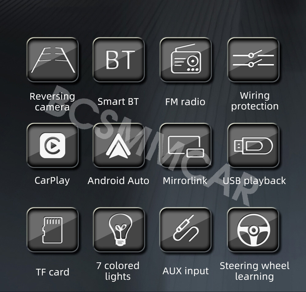 Car Stereo Radio MP5 Player Bluetooth 7in Touch Screen For Carplay Android Auto